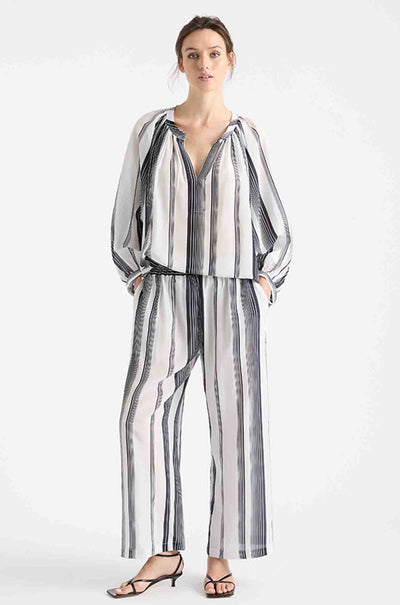 Mela Purdie - Escape Blouse in Gradient Stripe Silk