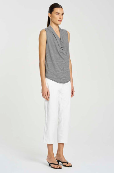 Mela Purdie - Tapered Flat Pant in Gravitene in Ivory