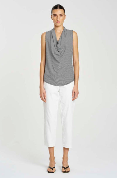 Mela Purdie - Tapered Flat Pant in Gravitene in Ivory