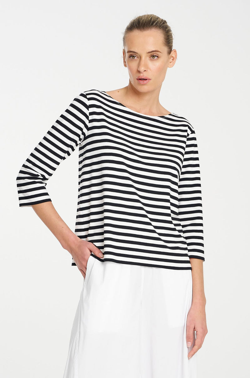 Mela Purdie - Relaxed Boat Neck in Picasso Stripe Jersey