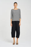 Mela Purdie - Relaxed Boat Neck in Caviar Stripe Jersey