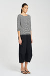 Mela Purdie - Relaxed Boat Neck in Caviar Stripe Jersey