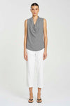 Mela Purdie - Drape Shell in Caviar Stripe Jersey