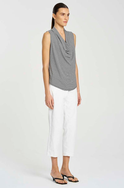 Mela Purdie - Drape Shell in Caviar Stripe Jersey