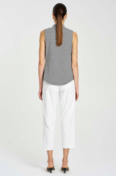 Mela Purdie - Drape Shell in Caviar Stripe Jersey