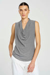 Mela Purdie - Drape Shell in Caviar Stripe Jersey