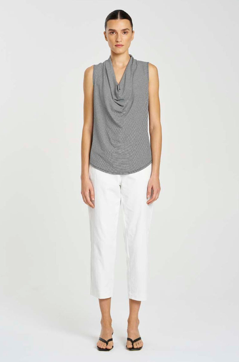 Mela Purdie - Drape Shell in Caviar Stripe Jersey