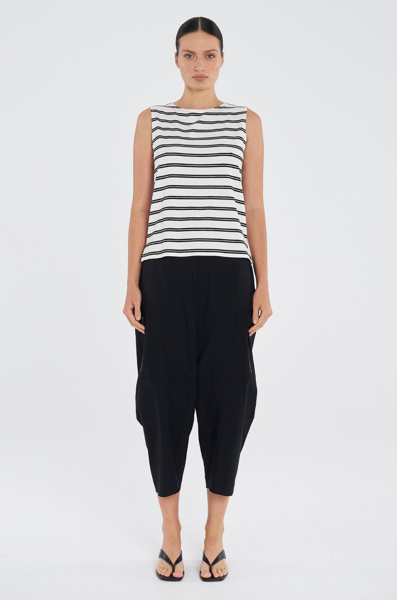 Mela Purdie - Palazzo Shell in Dual Stripe Jersey