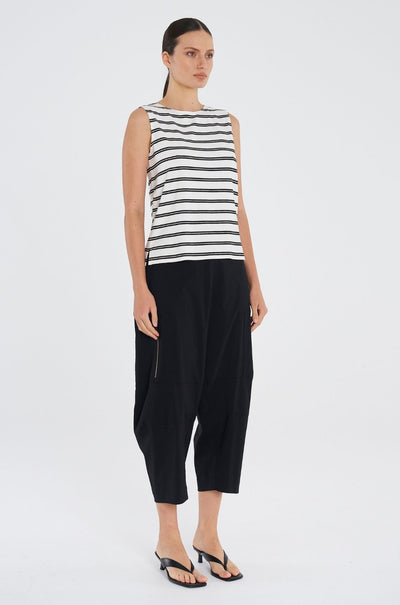 Mela Purdie - Palazzo Shell in Dual Stripe Jersey