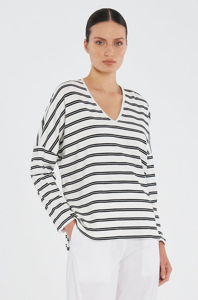 Mela Purdie - Wedge Sweater in Dual Stripe Jersey