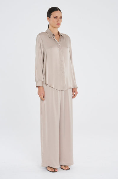 Mela Purdie - Maxi Pace Pant in Mirror Satin in Champagne