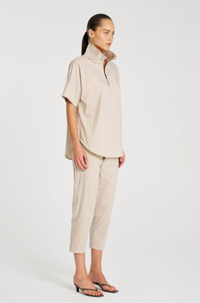 Mela Purdie - Half Zip Shirt in Biscotti