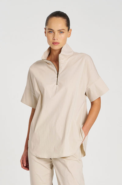 Mela Purdie - Half Zip Shirt in Biscotti