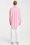 Mela Purdie - Relaxed Pocket Shirt in Hot Pink Stripe Microprene