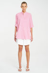 Mela Purdie - Villa Overshirt in Stripe Microprene