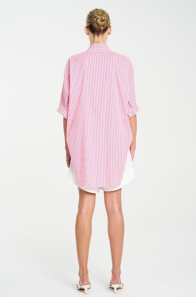 Mela Purdie - Villa Overshirt in Stripe Microprene