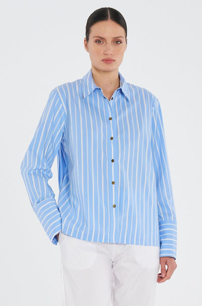 Mela Purdie - Stud Shirt in Saville Stripe
