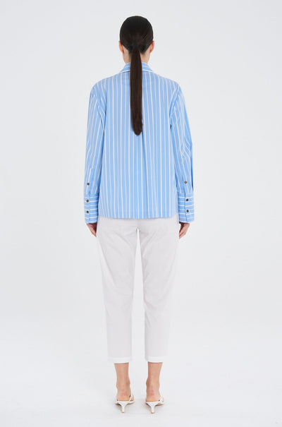 Mela Purdie - Stud Shirt in Saville Stripe