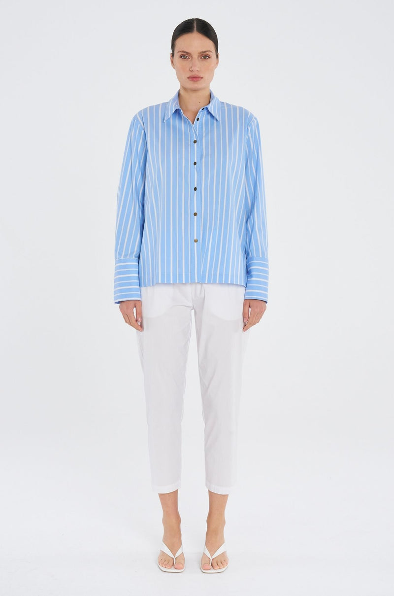 Mela Purdie - Stud Shirt in Saville Stripe