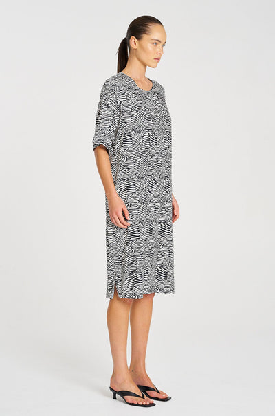 Mela Purdie - Plaza Dress in Terrain Print Charmeuse