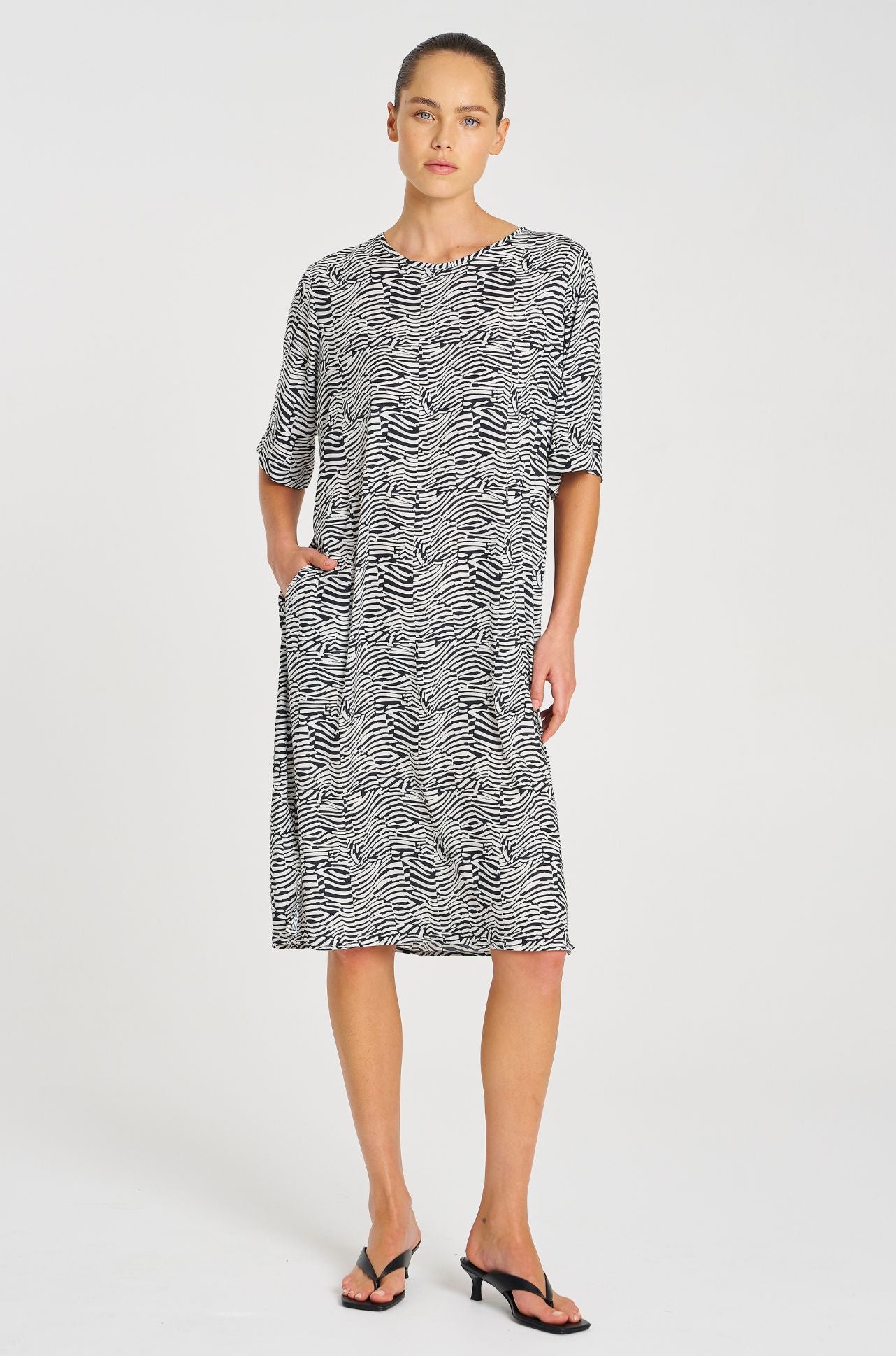 Mela Purdie - Plaza Dress in Terrain Print Charmeuse
