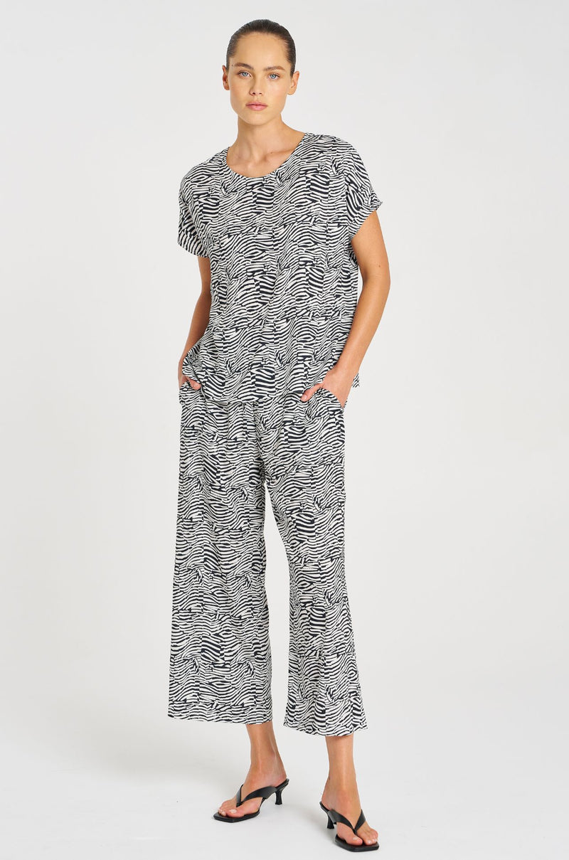 Mela Purdie - Cap Shell in Terrain Print Charmeuse