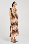 Mela Purdie - Maxi Slice Dress in Silk Tiger Print