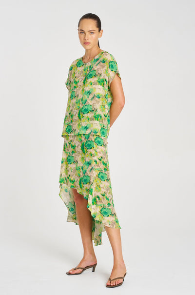 Mela Purdie - Cap Shell in Silk Lilly Print