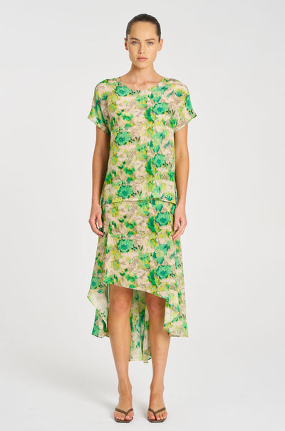 Mela Purdie - Cap Shell in Silk Lilly Print