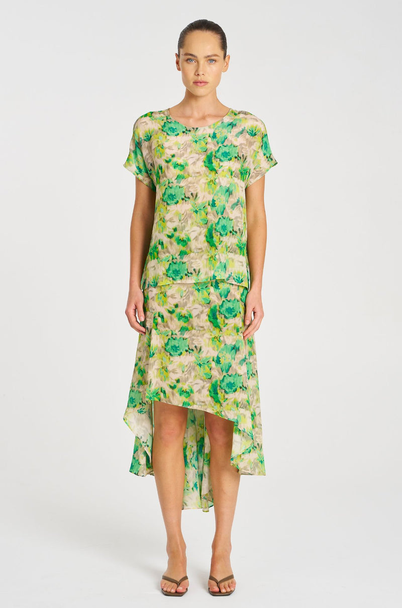 Mela Purdie - Cap Shell in Silk Lilly Print