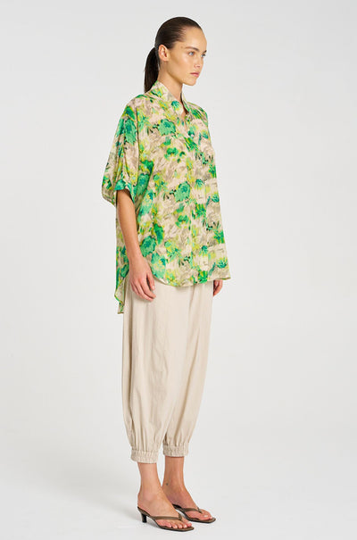 Mela Purdie - Villa Overshirt in Silk Lilly Print