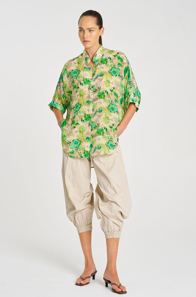 Mela Purdie - Villa Overshirt in Silk Lilly Print