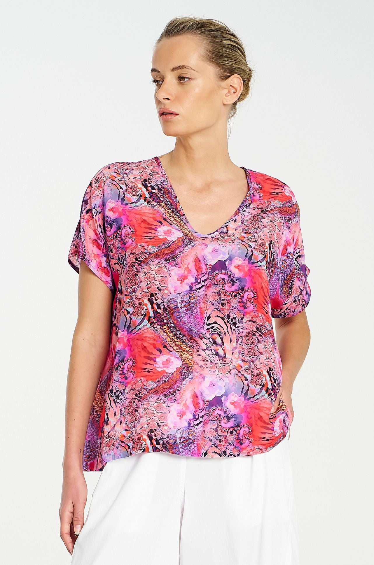 Mela Purdie - Scoop Shell in Kaleidoscope Print Silk