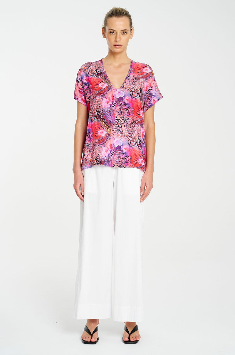 Mela Purdie - Scoop Shell in Kaleidoscope Print Silk