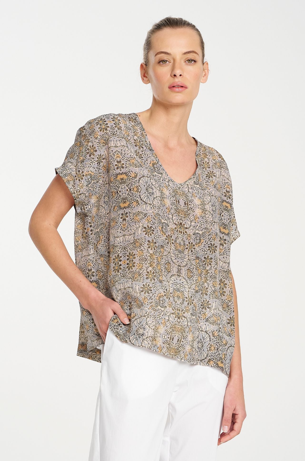 Mela Purdie - Scoop Shell in Spinifex Print Silk