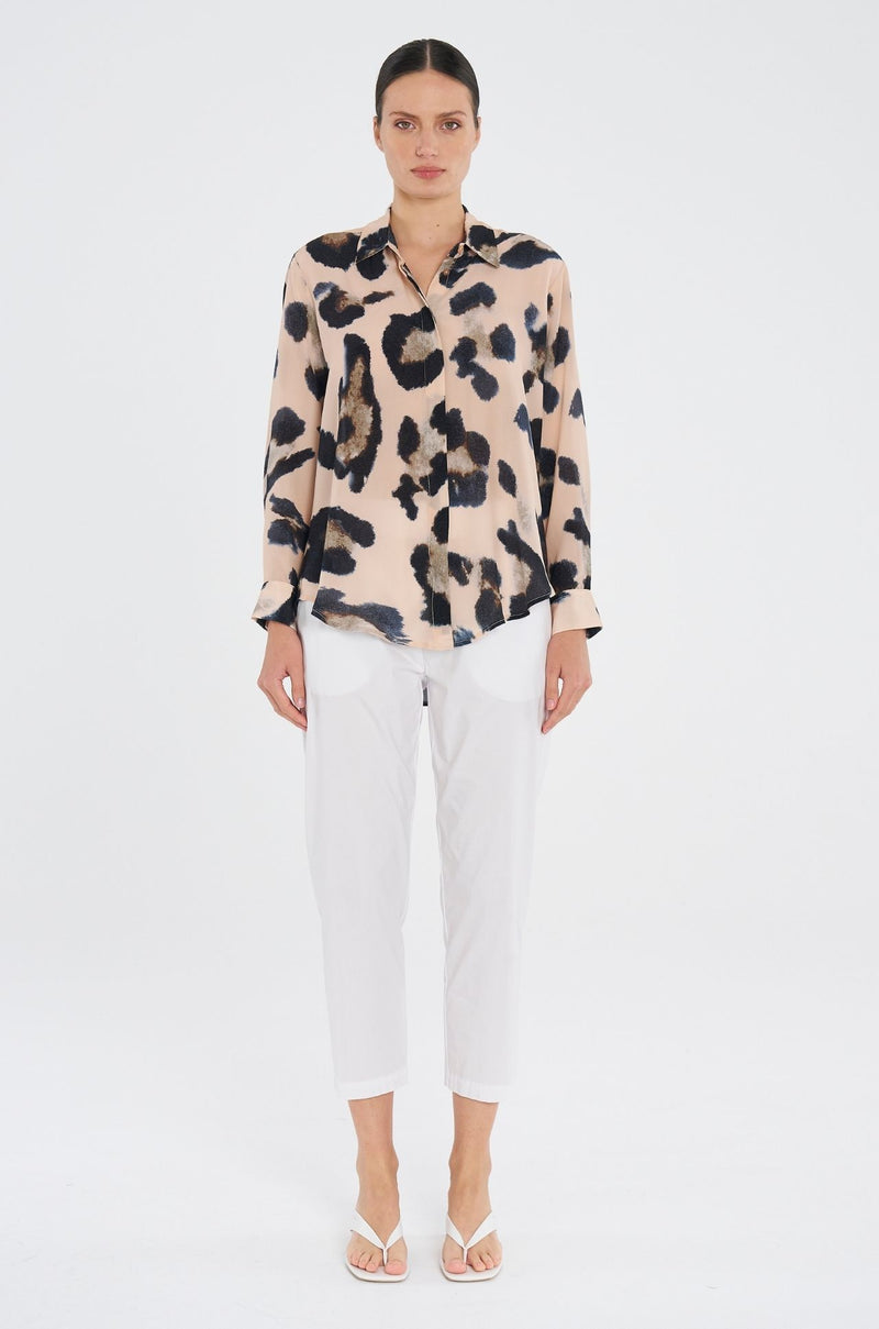 Mela Purdie - Soft Shirt in Blurr Print Silk