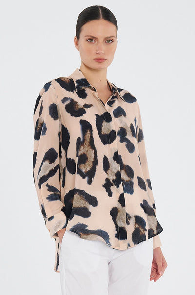 Mela Purdie - Soft Shirt in Blurr Print Silk