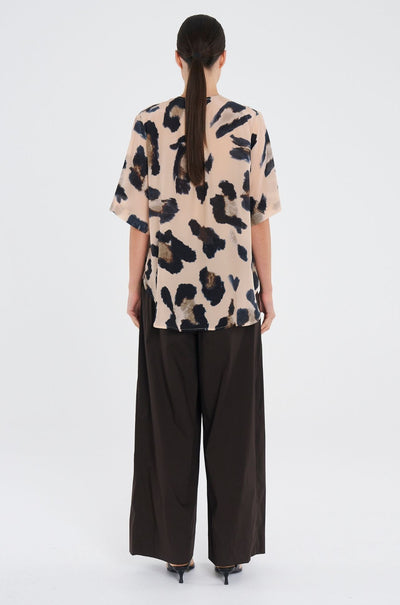Mela Purdie - Swish Plaza Top in Blurr Print Silk