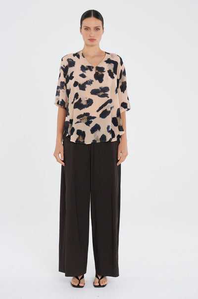 Mela Purdie - Swish Plaza Top in Blurr Print Silk