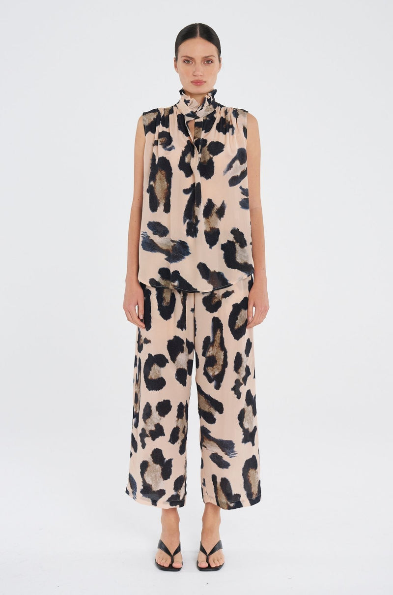 Mela Purdie - Fill Neck Tank in Blurr Print Silk