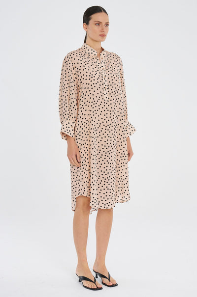 Mela Purdie - Resort Dress in Scattered Spot Silk Print