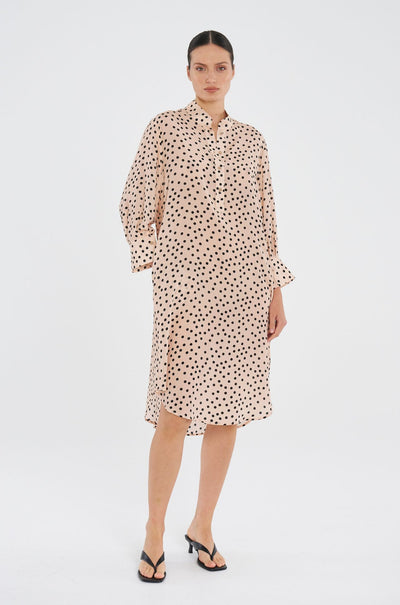 Mela Purdie - Resort Dress in Scattered Spot Silk Print