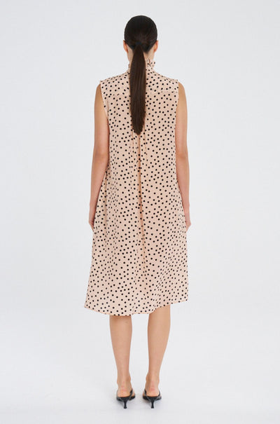 Mela Purdie - Frill Tank Dress in Scattered Spot Silk Print