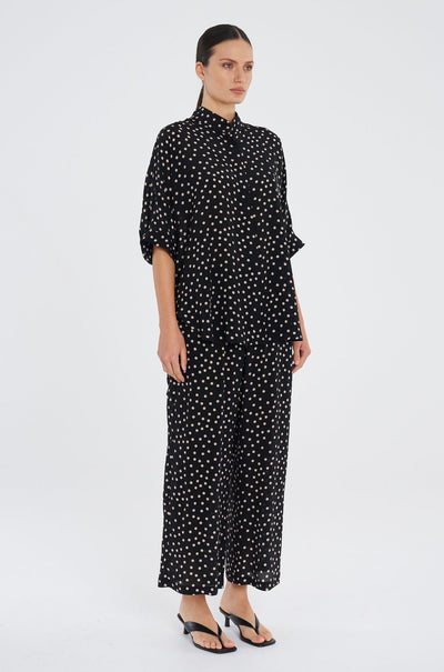 Mela Purdie - Villa Overshirt in Scattered Spot Silk Print