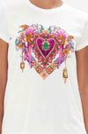 Camilla - Flowers Of Neptune Organic Slim Fit White Tee