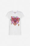 Camilla - Flowers Of Neptune Organic Slim Fit White Tee
