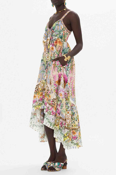 Camilla - Flowers Of Neptune Tie Front High Low Dress