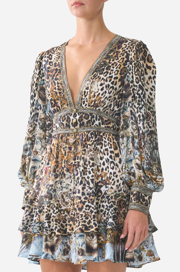 Camilla - Fiesta, Siesta, Repeat Button Front Frill Dress
