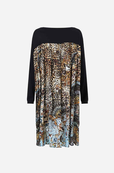 Camilla - Fiesta, Siesta, Repeat Knit Jumper w/ Pleated Silk Back