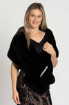 Joseph Ribkoff - Faux Fur Cover-Up w/ Rhinestone Loop